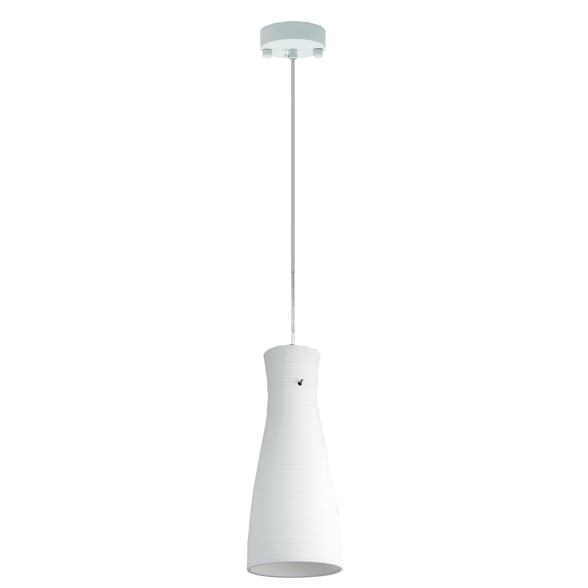 White Brushed 30cm Glass Pendant - Cleo White