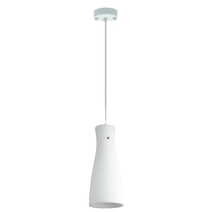 White Brushed 30cm Glass Pendant - Cleo White