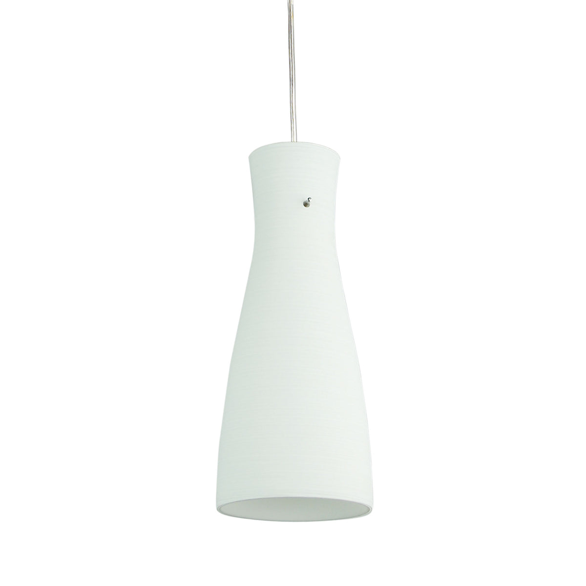 White Brushed 30cm Glass Pendant - Cleo White