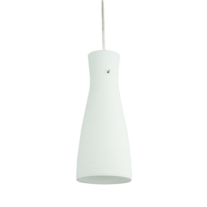 White Brushed 30cm Glass Pendant - Cleo White