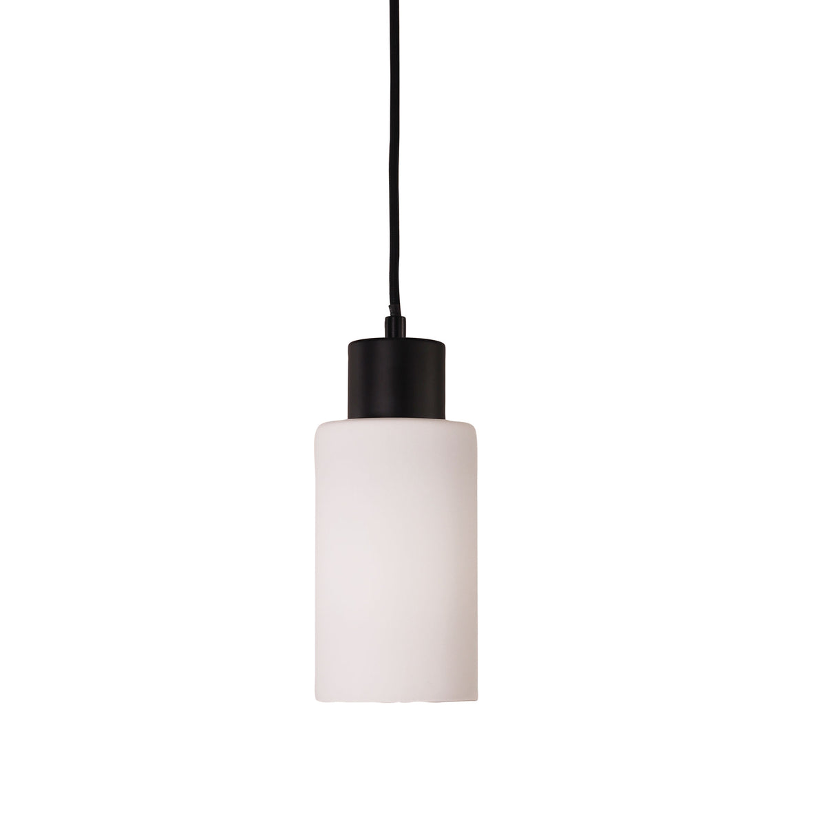 Cylindrical Opal Glass Pendant - Lisa Black/opal