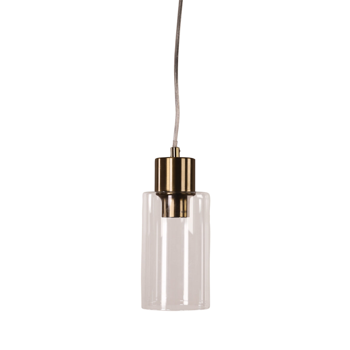 Cylindrical Clear Glass Pendant - Lisa Sat Brass/clear