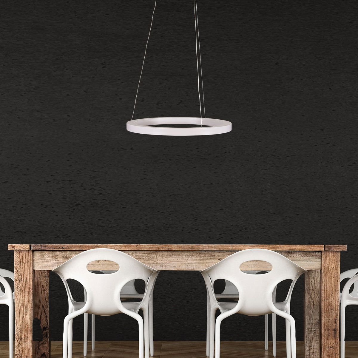 Modern Tricolour LED Halo Pendant - Nebula 40 CTS White