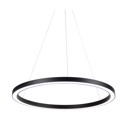 Modern Tricolour LED Halo Pendant - Nebula.60 Cts Black