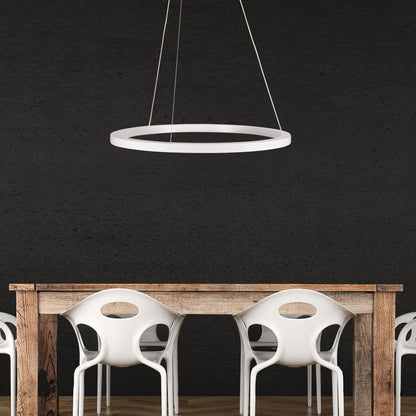 Modern Tricolour LED Halo Pendant - Nebula.60 Cts White