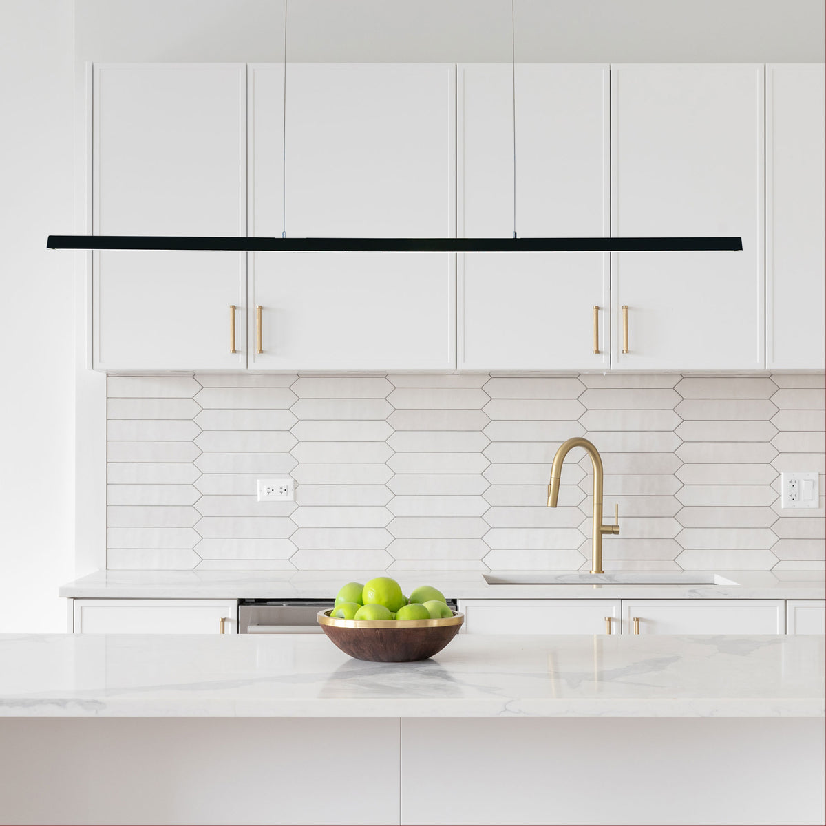 Slimline Tricolour LED Linear Pendant - Shard.1500 Black