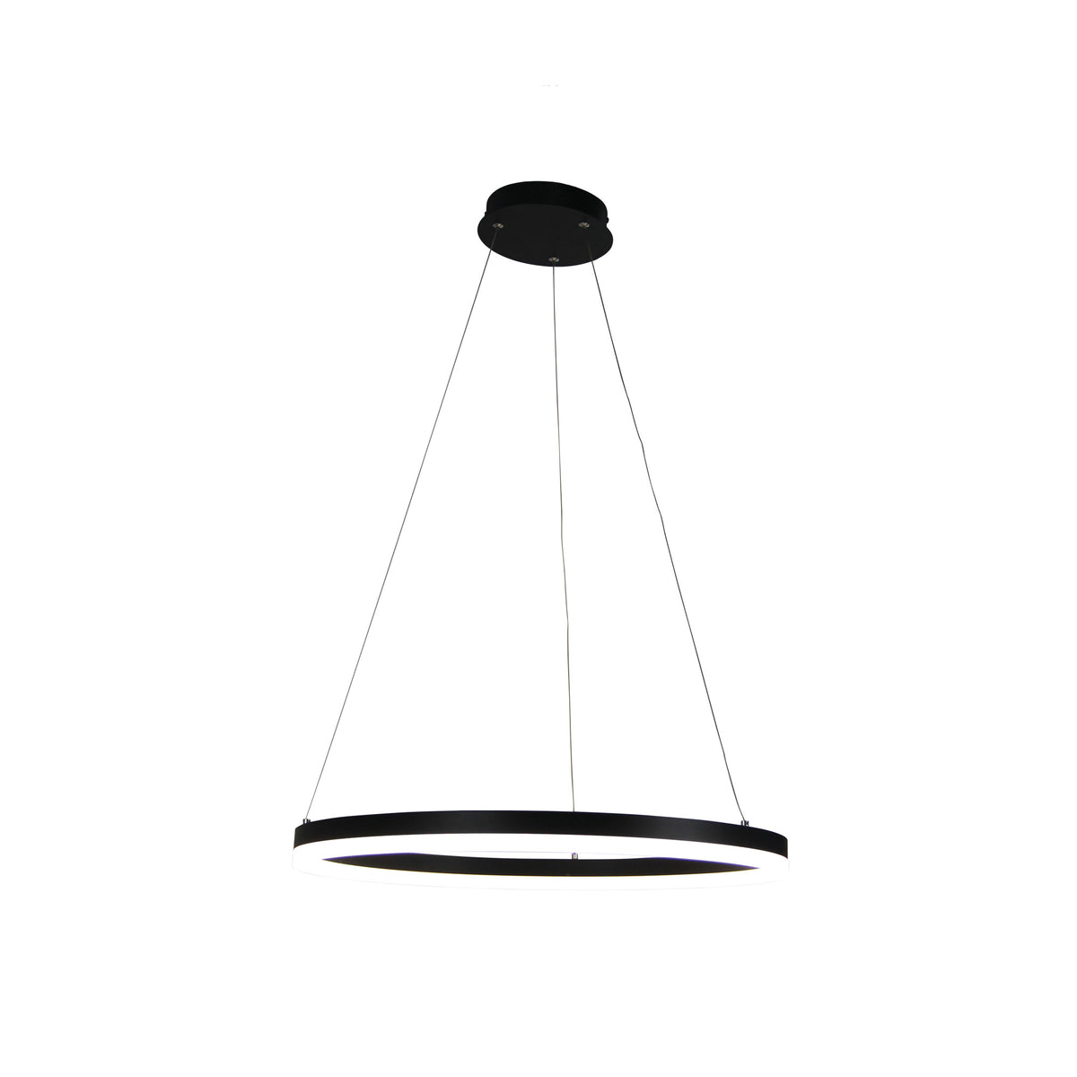 Modern Tricolour LED Halo Pendant - Cronus.60 Black
