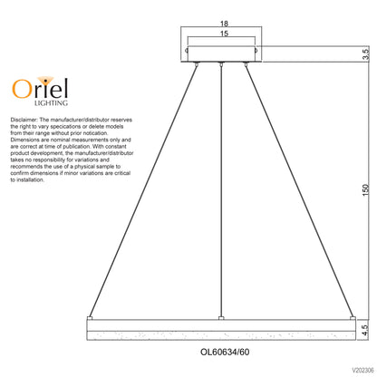Modern Tricolour LED Halo Pendant - Cronus.60 White