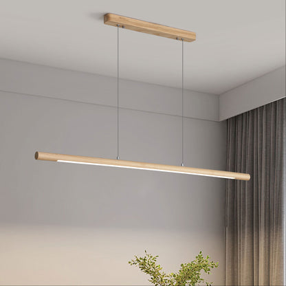 Ash Wood Tricolour LED Linear Pendant - Caber