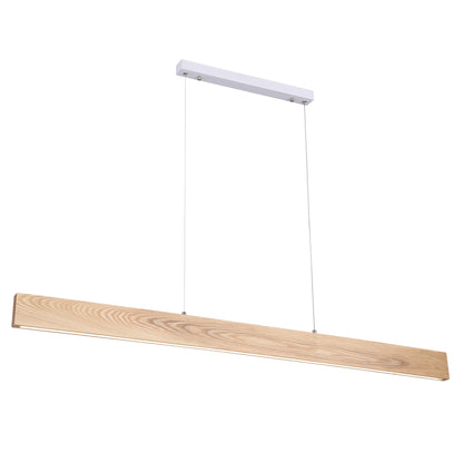 Ash Wood Tricolour LED Linear Pendant - Langtoft
