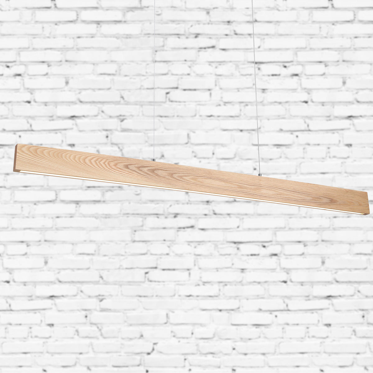 Ash Wood Tricolour LED Linear Pendant - Langtoft