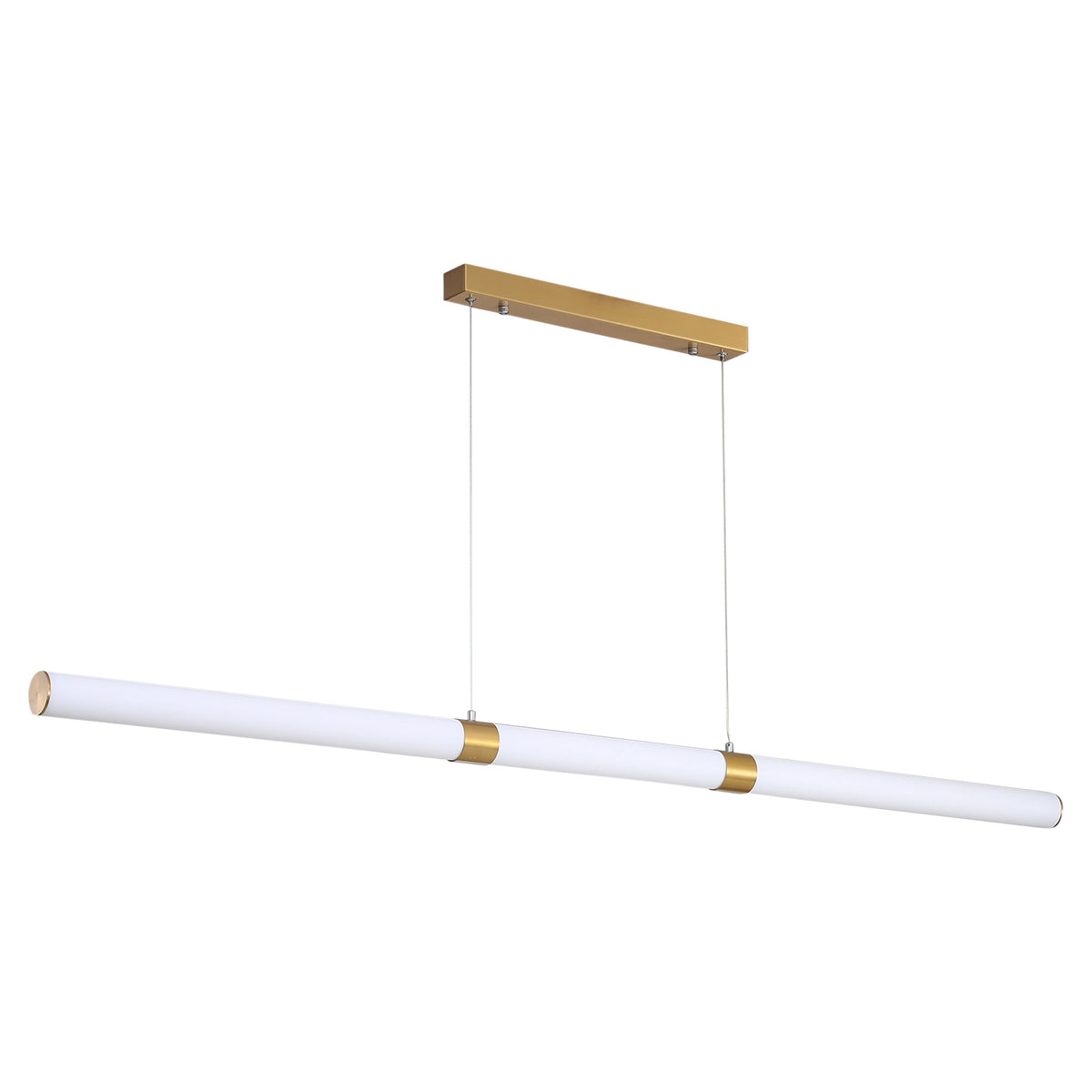Opal Matt Tricolour LED Linear Pendant - Kallita Satin Brass