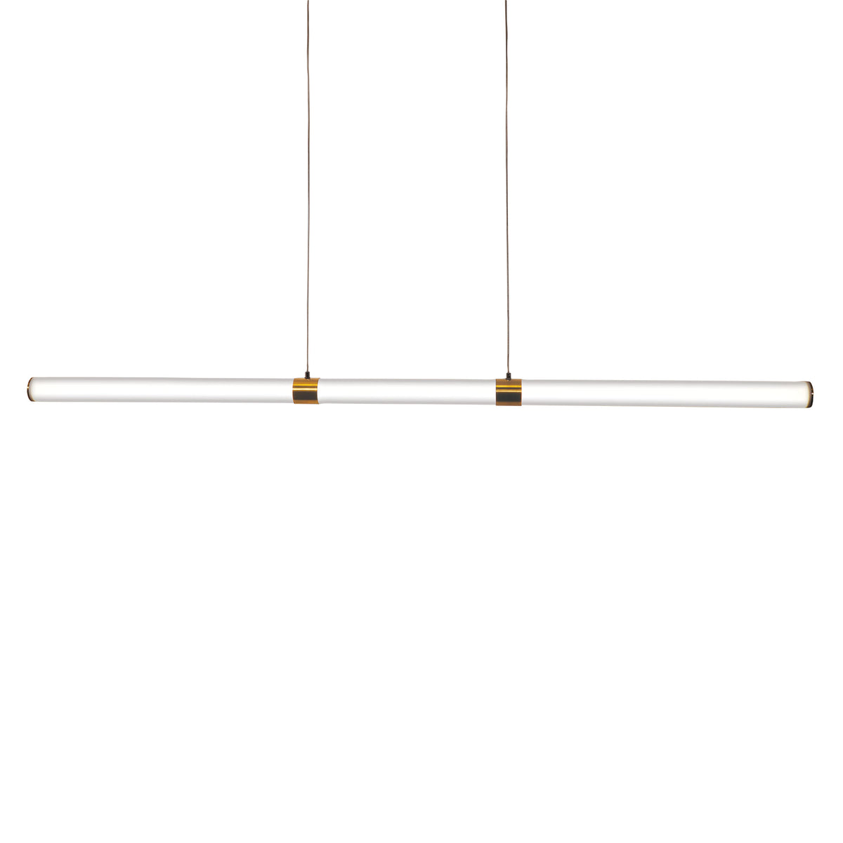 Opal Matt Tricolour LED Linear Pendant - Kallita Satin Brass