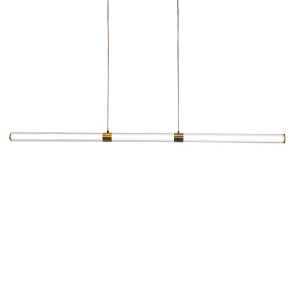 Opal Matt Tricolour LED Linear Pendant - Kallita Satin Brass