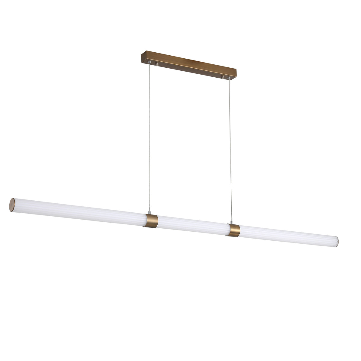 Ribbed Tricolour LED Linear Pendant - Maxwell Bronze