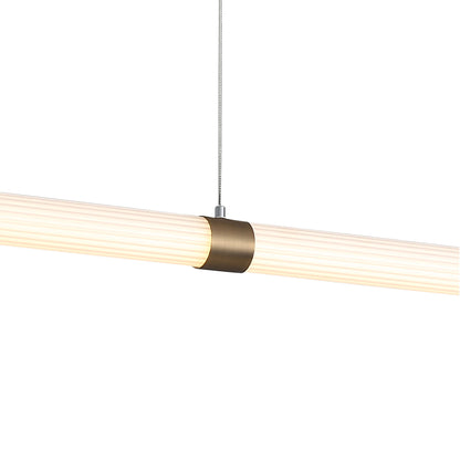 Ribbed Tricolour LED Linear Pendant - Maxwell Bronze