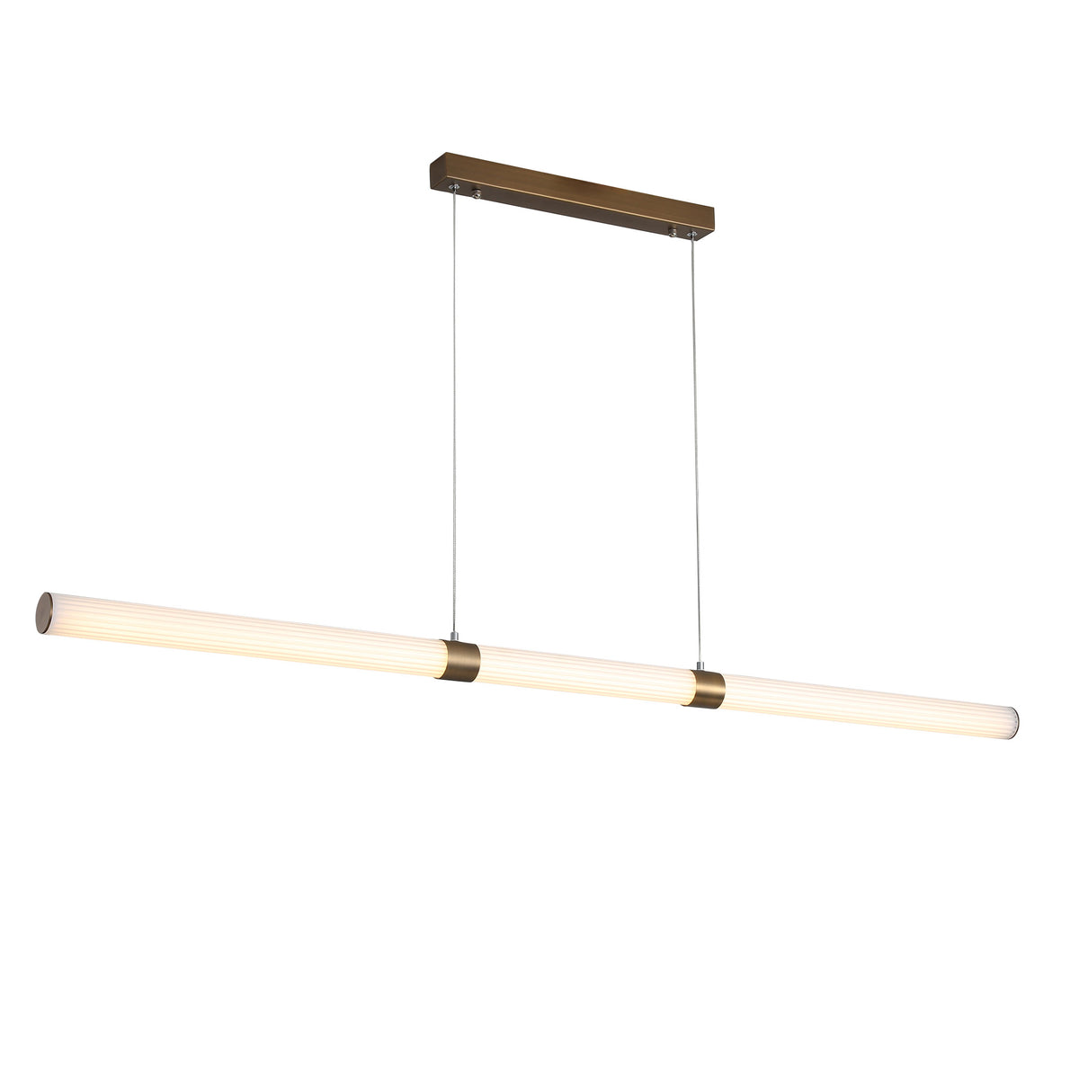 Ribbed Tricolour LED Linear Pendant - Maxwell Bronze