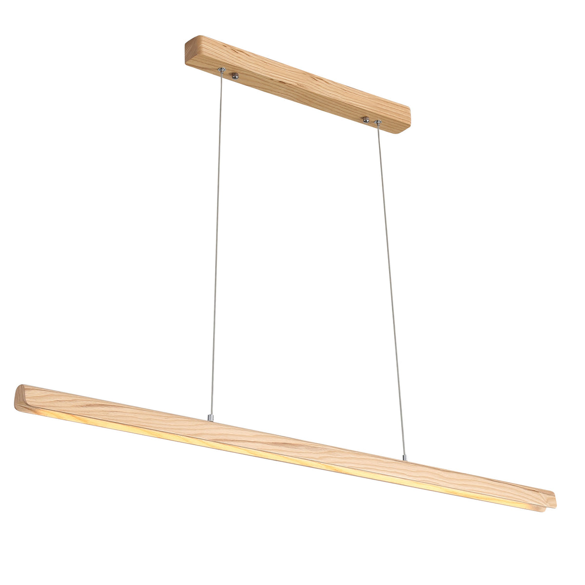 Ash Wood Tricolour LED Linear Pendant - Kerf.150