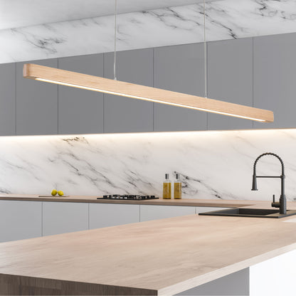 Ash Wood Tricolour LED Linear Pendant - Alpha.150