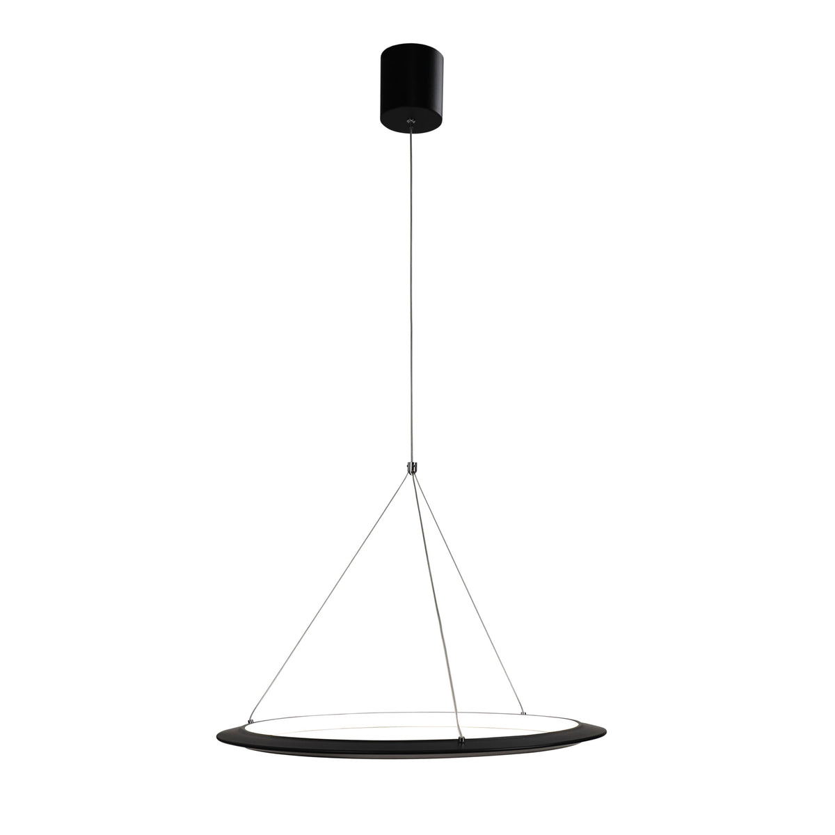 Modern Tricolour LED Halo Pendant - Saturn.60 Black