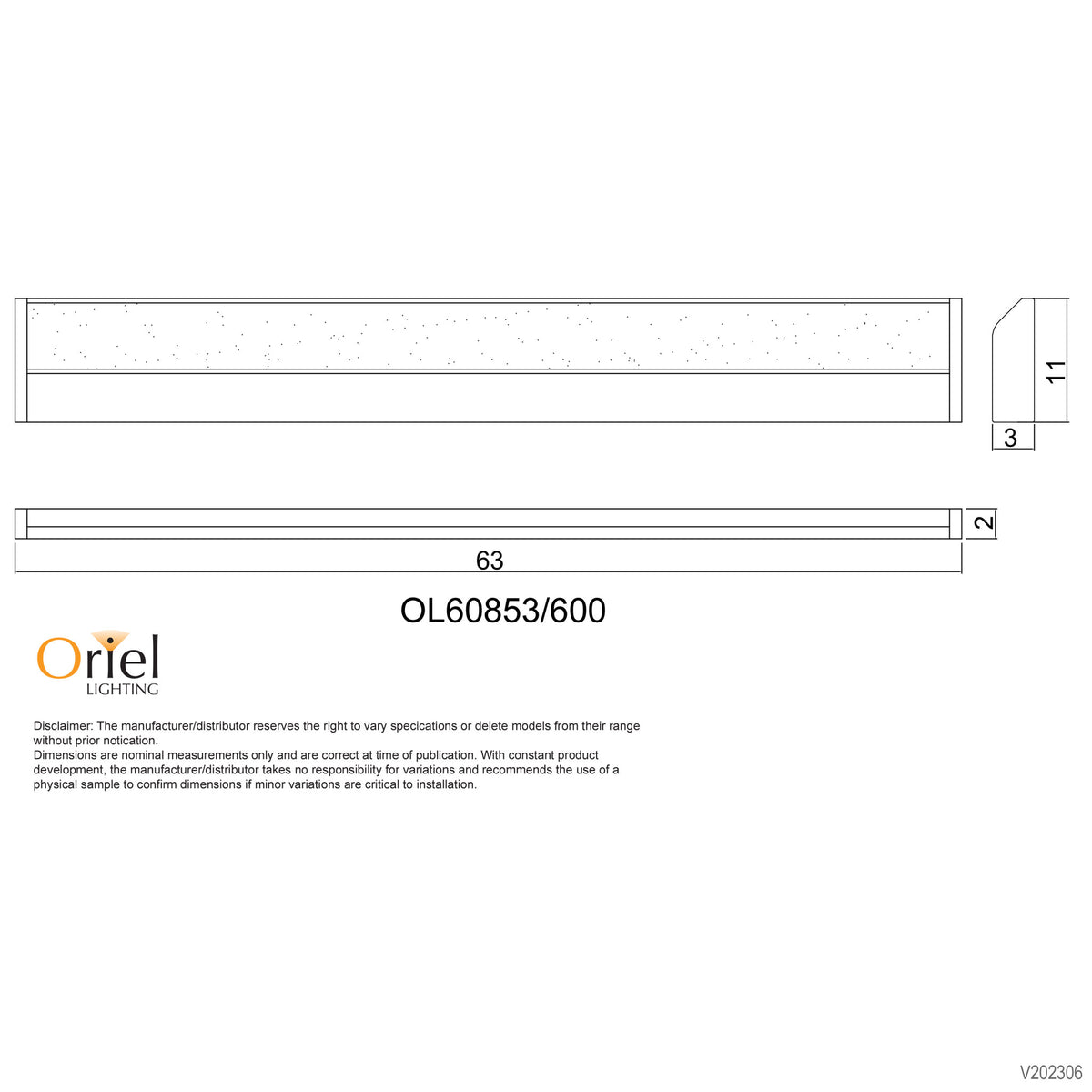60cm Tricolour LED Vanity Light - Mode.60 Cts