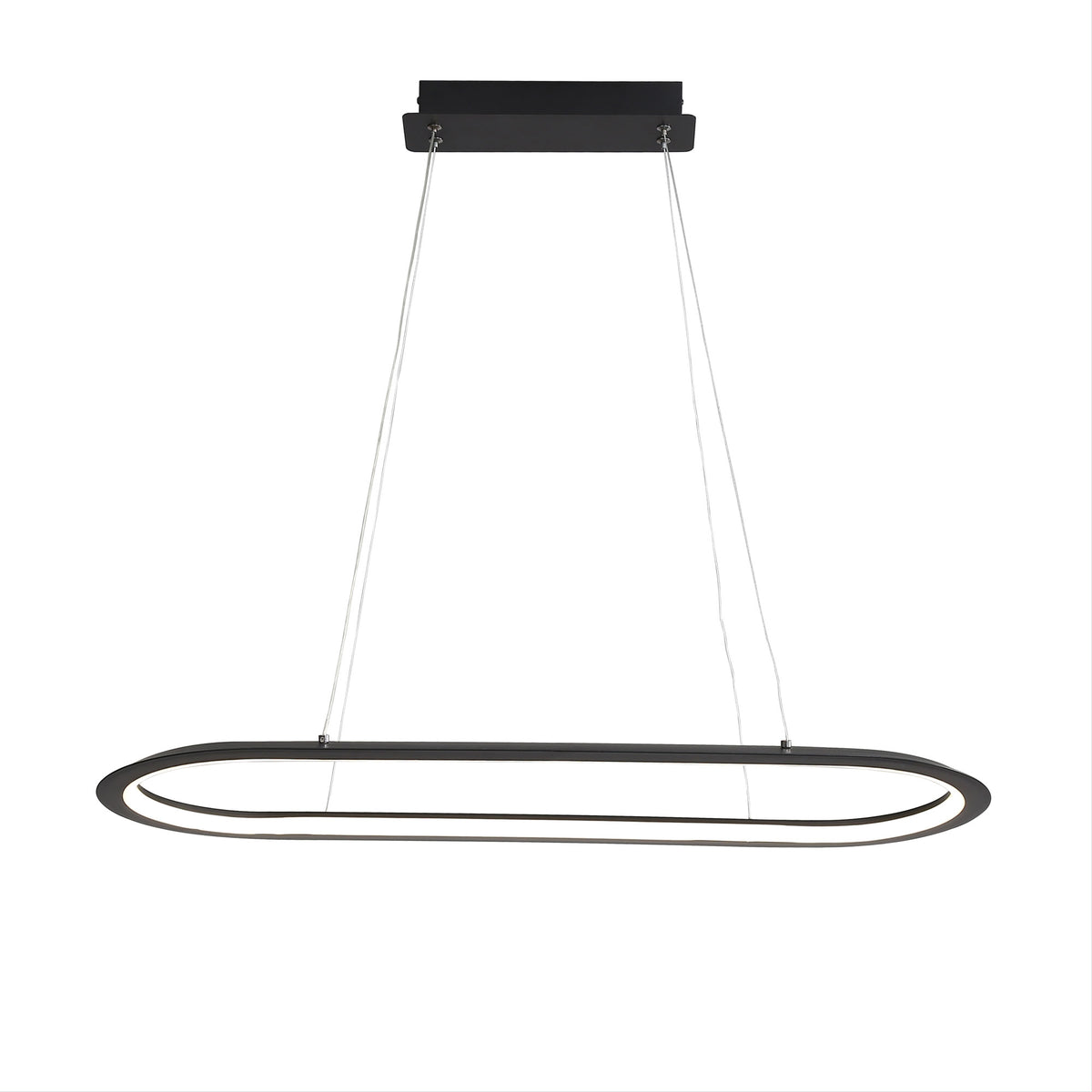 Tricolour LED Pendant - Ovale Black