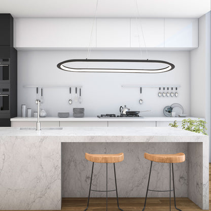 Tricolour LED Pendant - Ovale Black