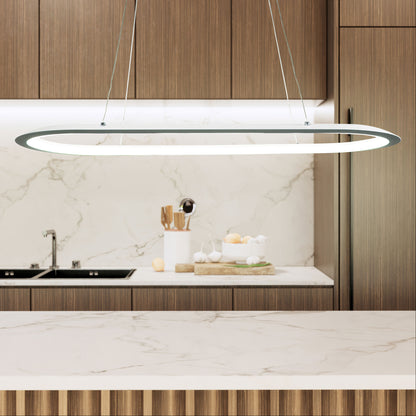 Tricolour LED Pendant - Ovale White
