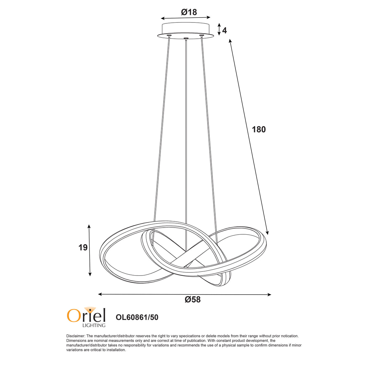 Tricolour LED Pendant - Spira White
