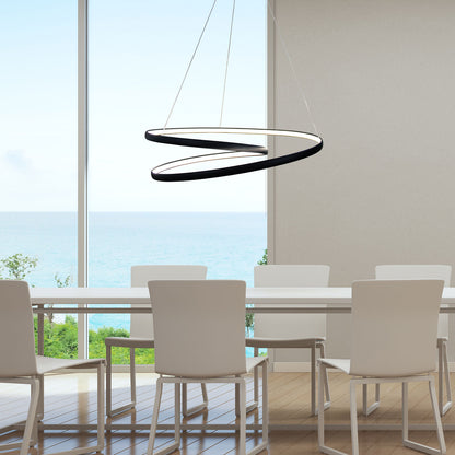 Modern Tricolour LED Spiral Pendant - Infinity Cts Black