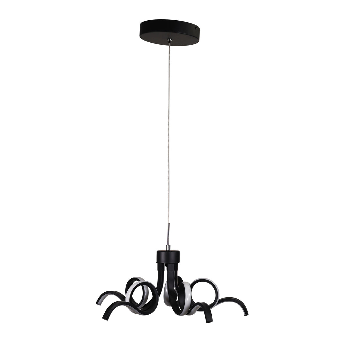 Tricolour LED Pendant - Noodle.50 Black
