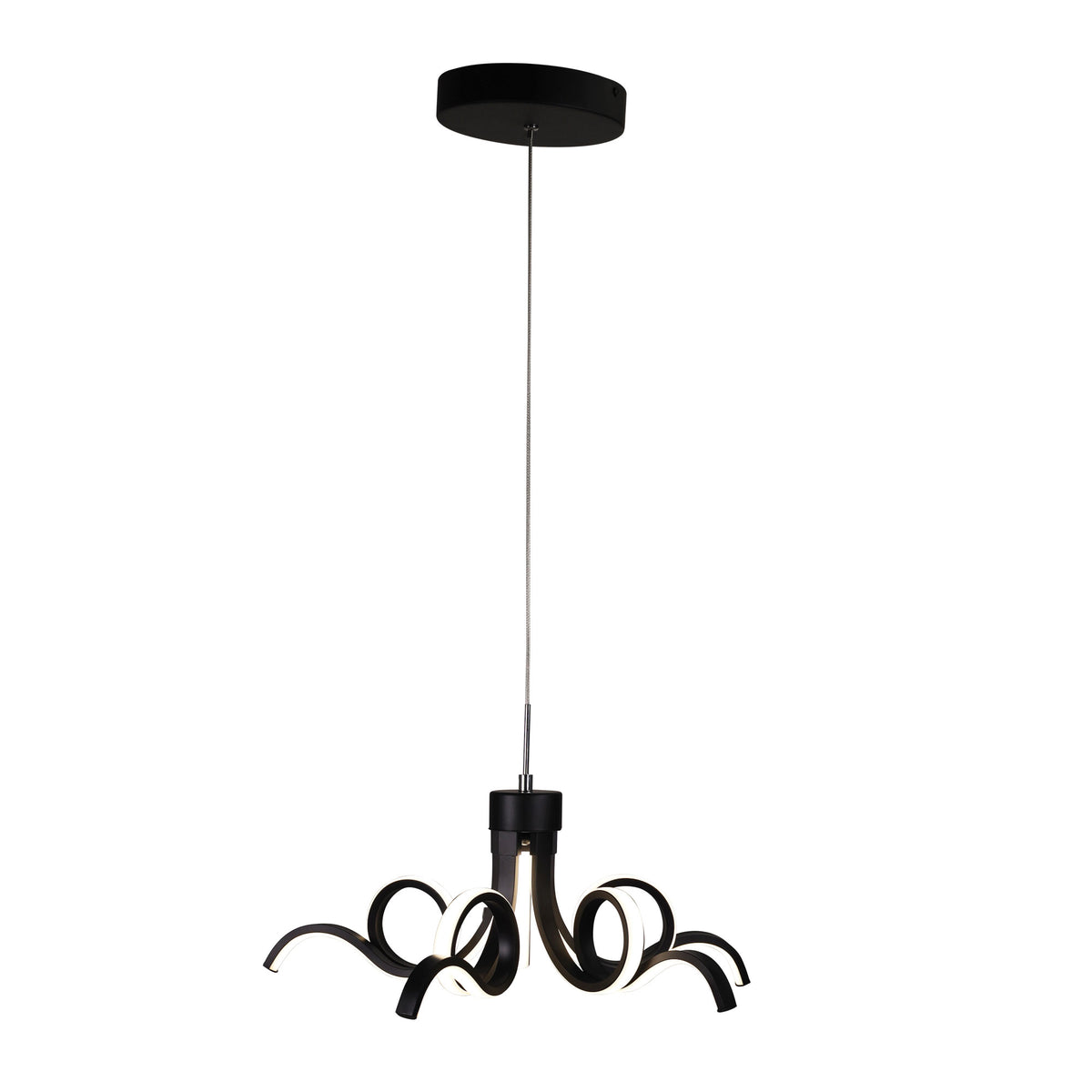 Tricolour LED Pendant - Noodle.50 Black