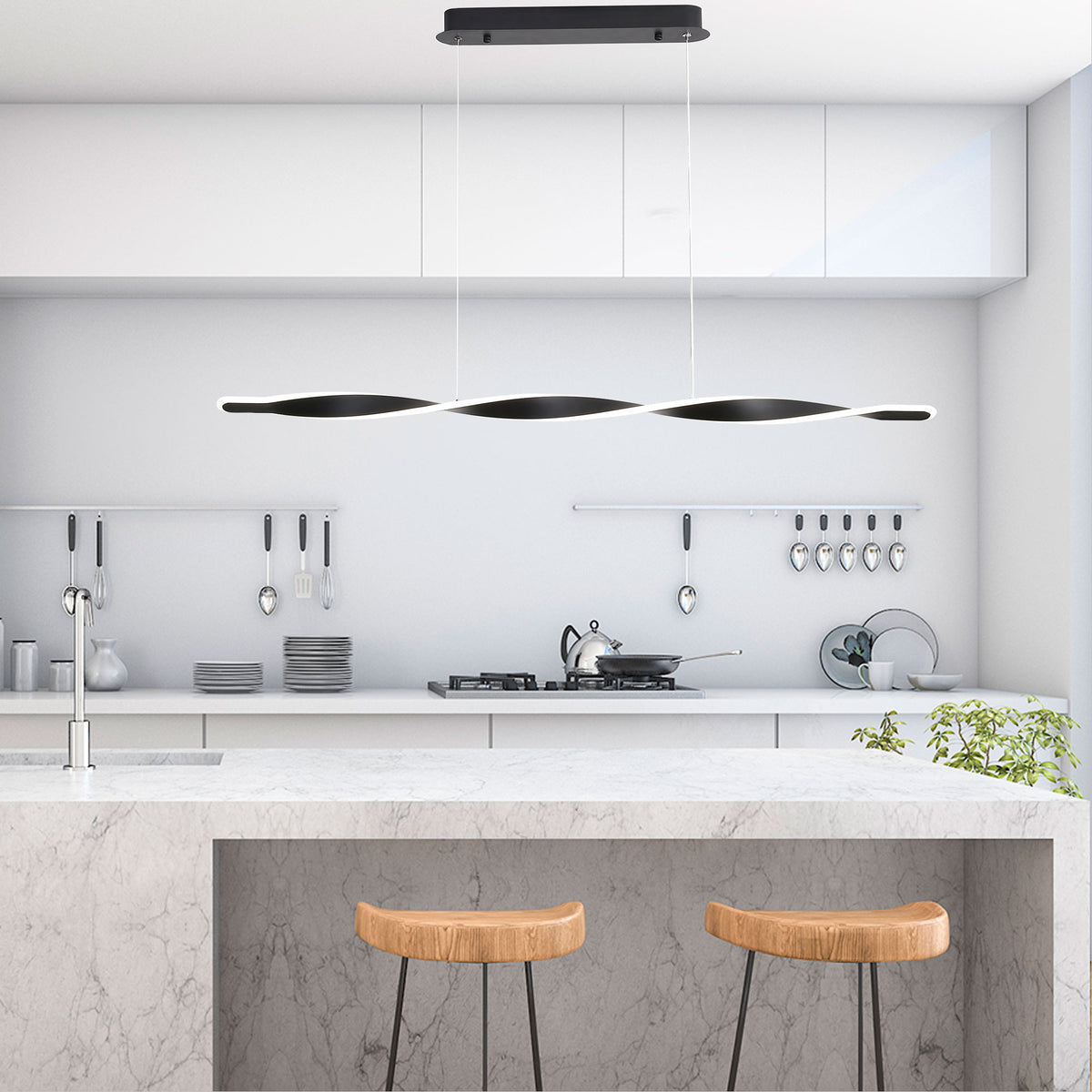Tricolour LED Pendant Black - Aeon
