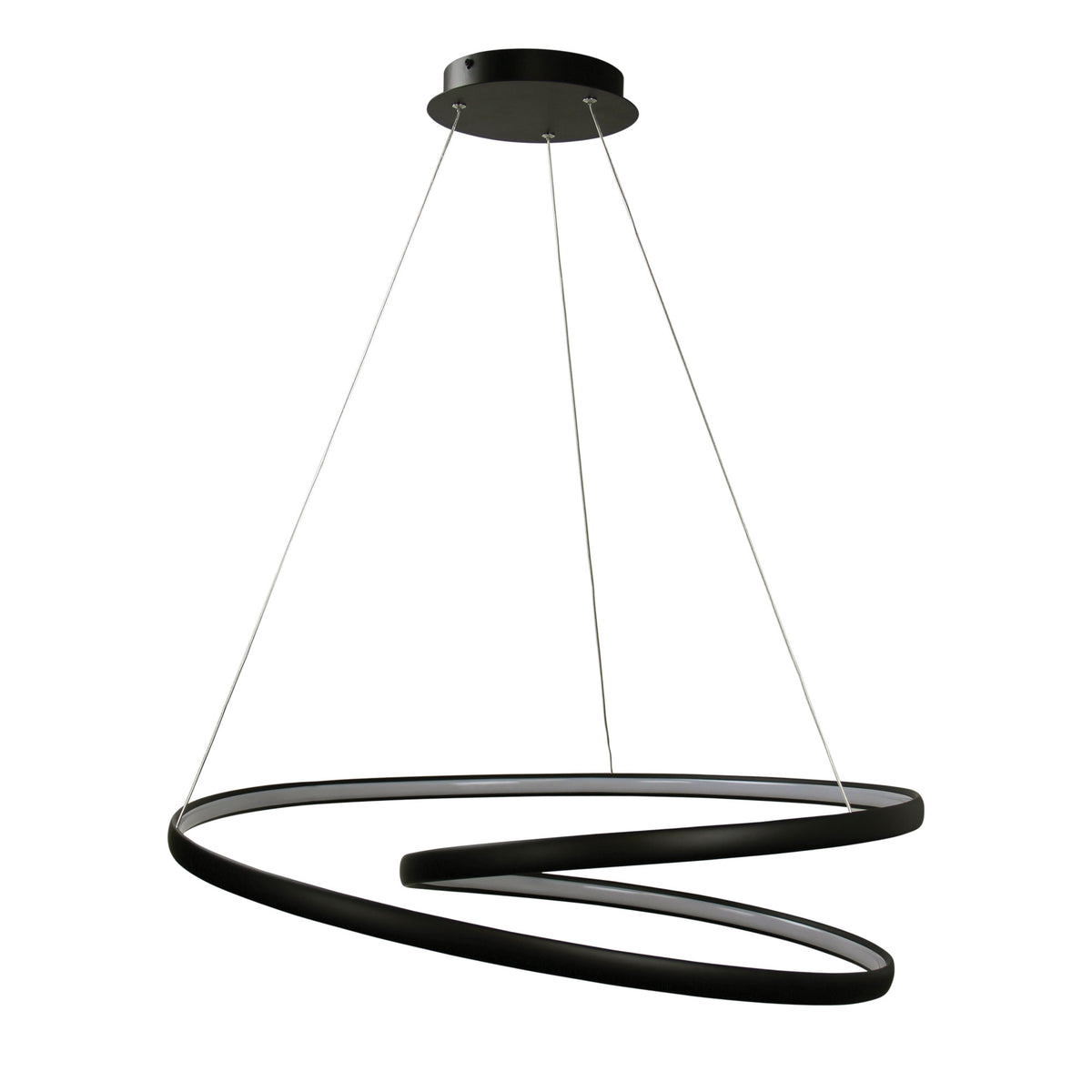 Modern Tricolour LED Spiral Pendant - Infinity Cts Black