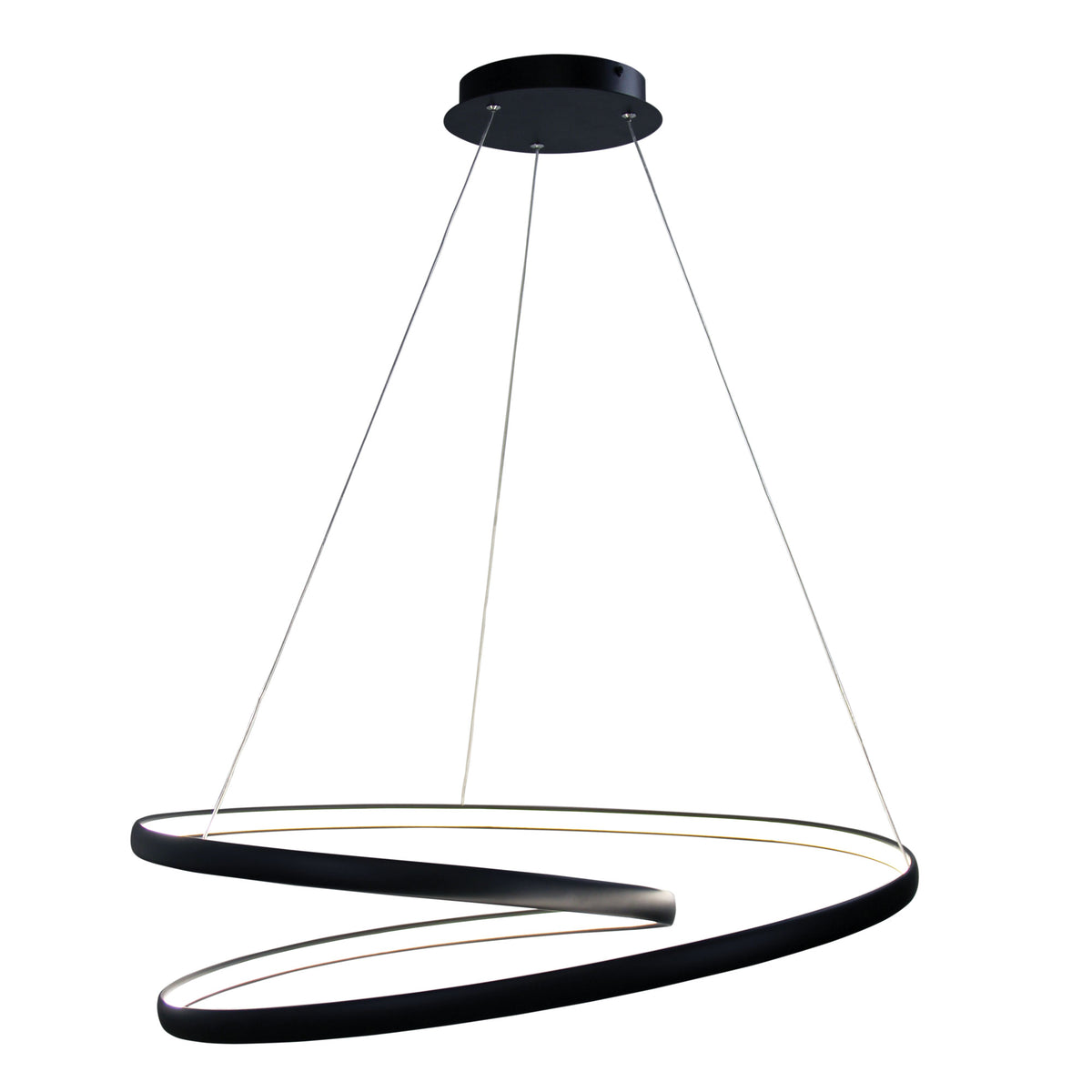 Modern Tricolour LED Spiral Pendant - Infinity Cts Black