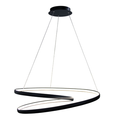Modern Tricolour LED Spiral Pendant - Infinity Cts Black
