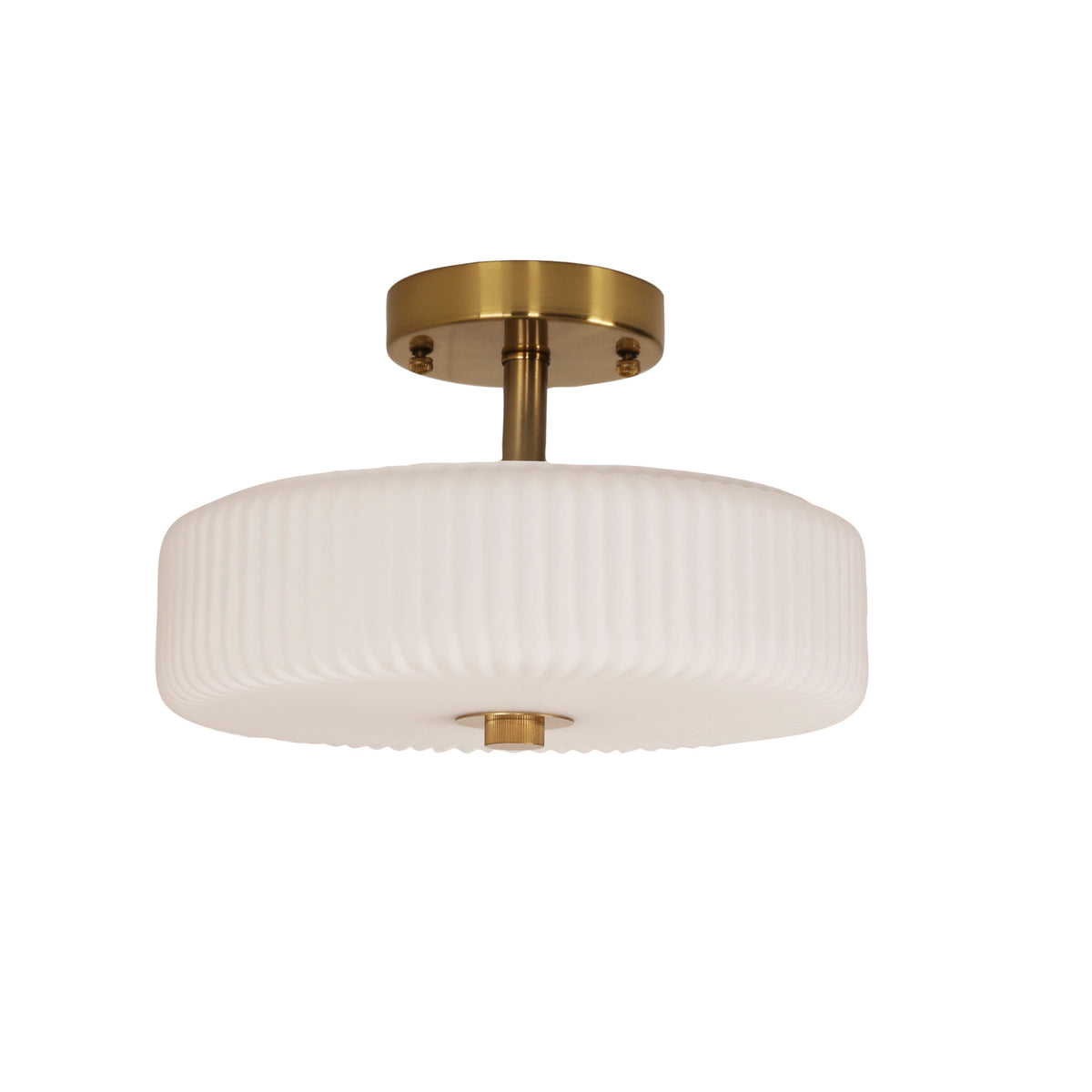 Ribbed Glass Ctc Pendant - Worth Satin Brass