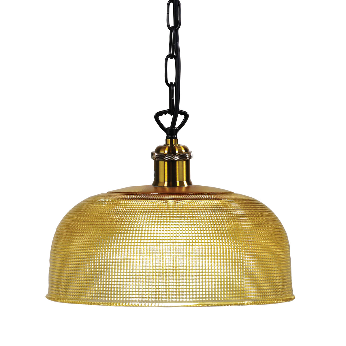 Retro Halophane Glass Pendant - Maison 27 Amber