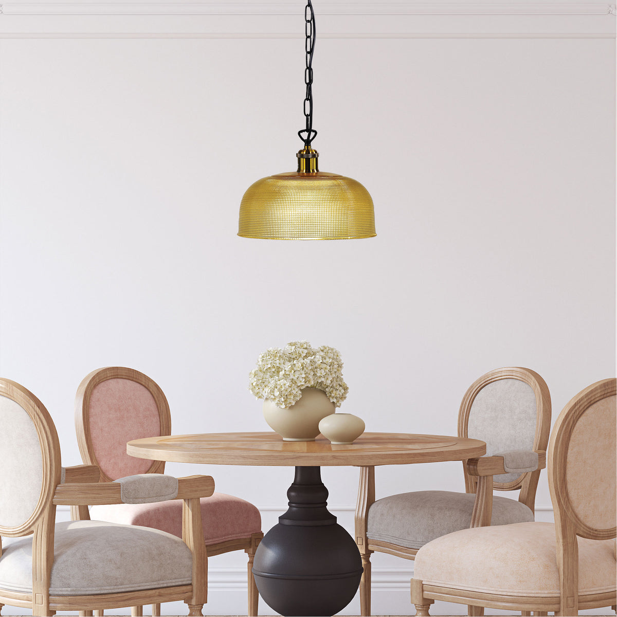 Retro Halophane Glass Pendant - Maison 27 Amber