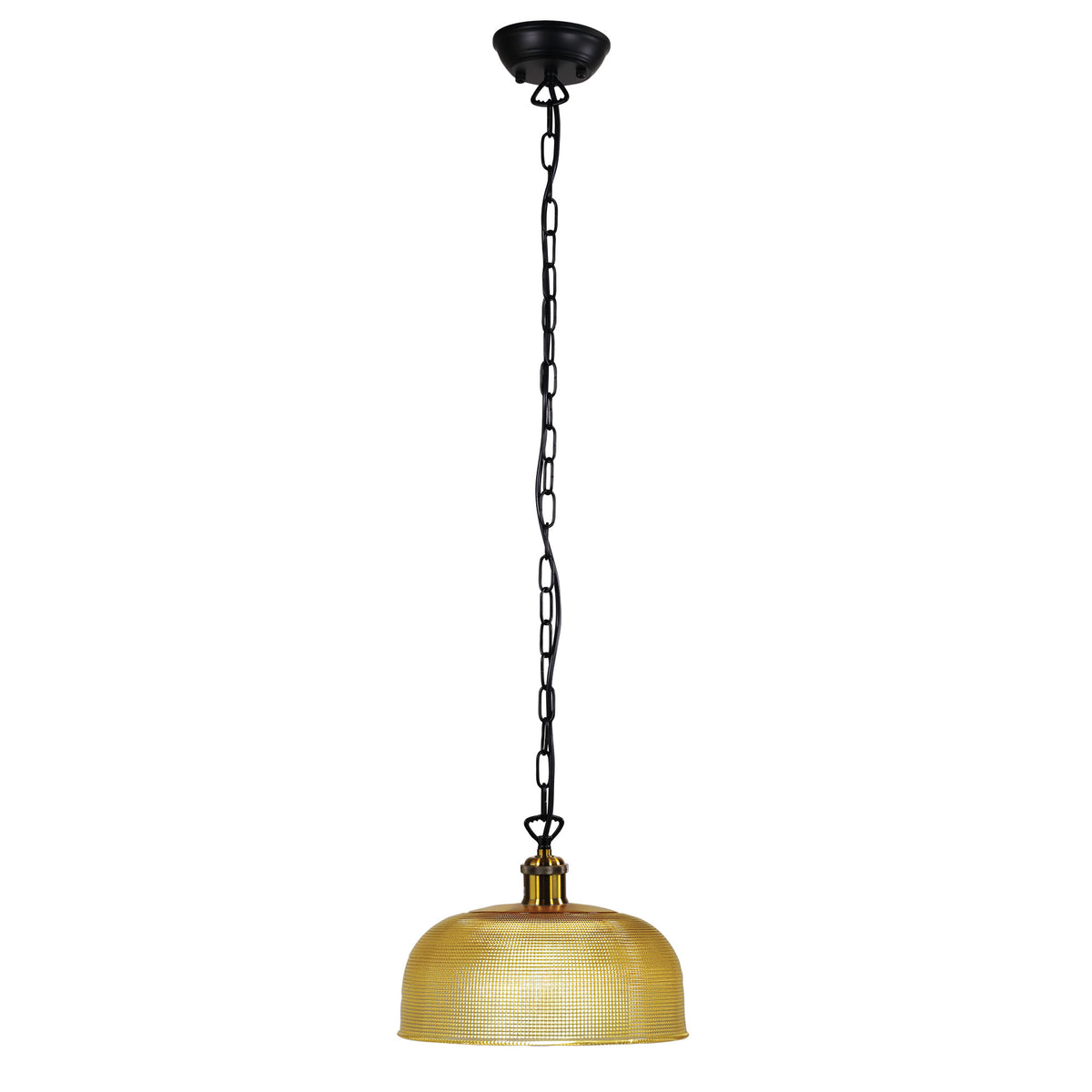 Retro Halophane Glass Pendant - Maison 27 Amber