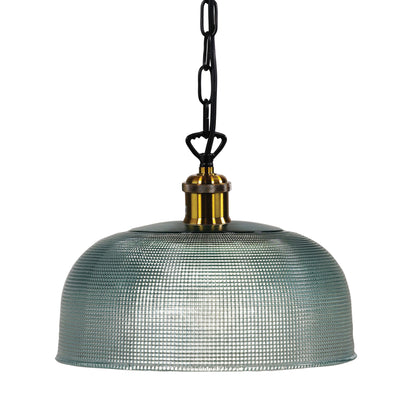 Retro Halophane Glass Pendant - Maison 27 Blue
