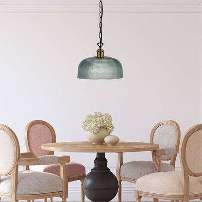 Retro Halophane Glass Pendant - Maison 27 Blue