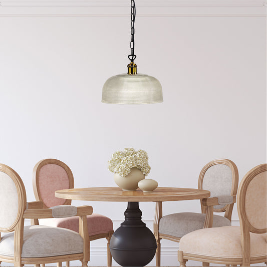 Retro Halophane Glass Pendant - Maison 27 Clear