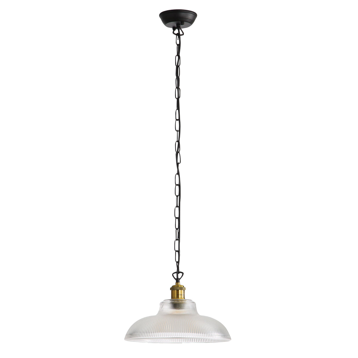 Traditional Ribbed Glass Pendant - Otter Clear