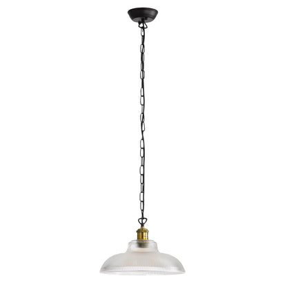 Traditional Ribbed Glass Pendant - Otter Clear