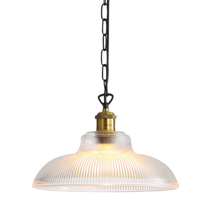 Traditional Ribbed Glass Pendant - Otter Clear