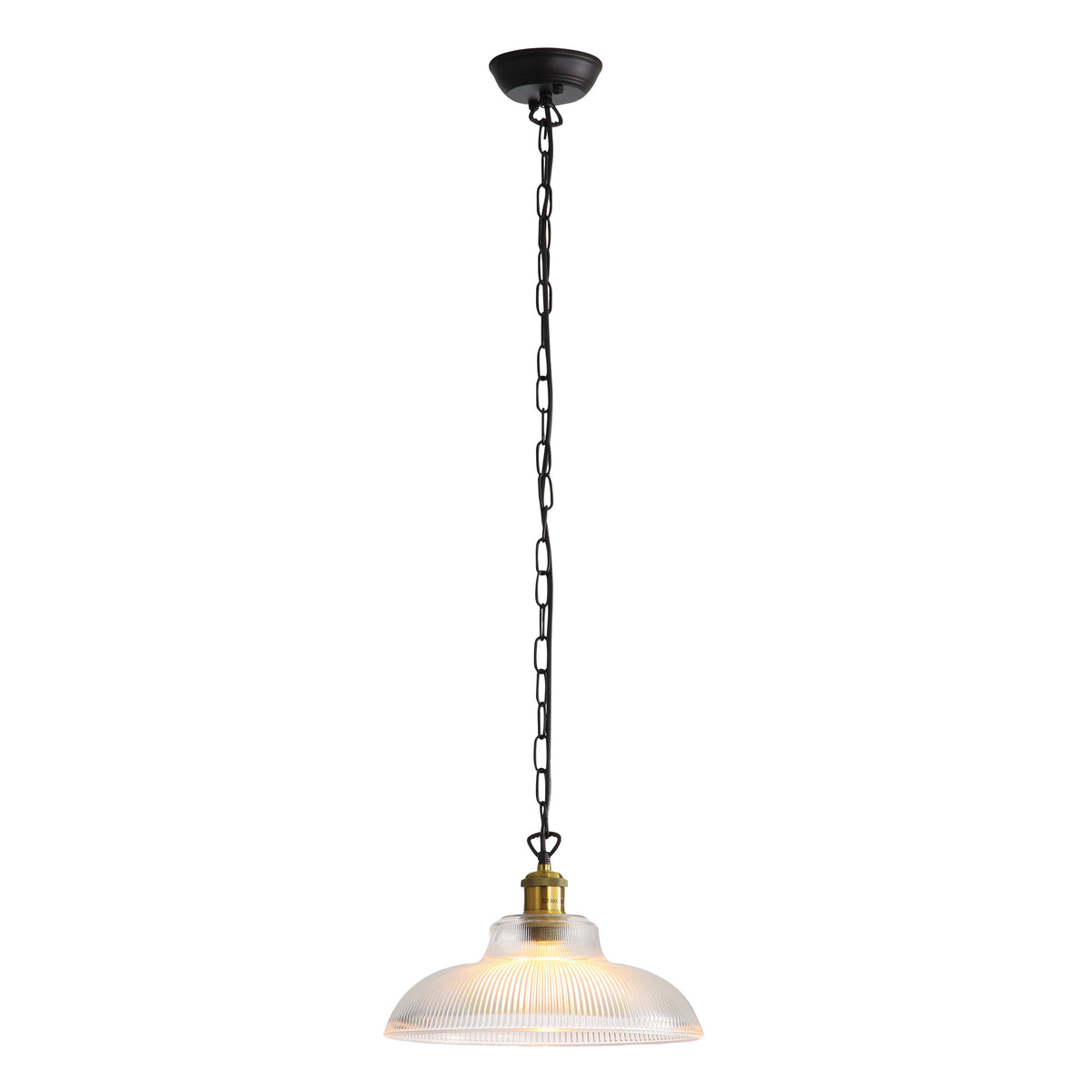 Traditional Ribbed Glass Pendant - Otter Clear