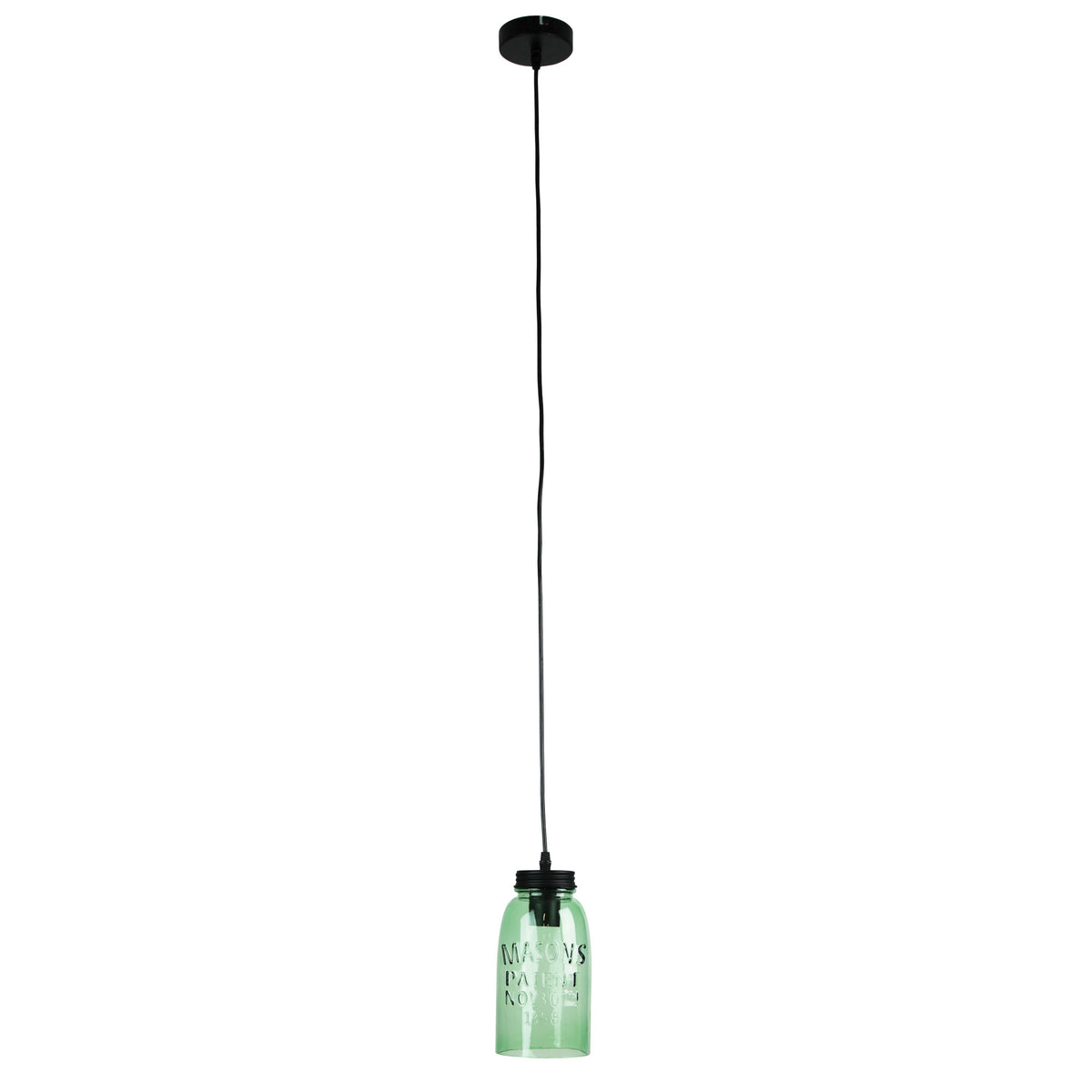 Vintage Preserving Jar Pendant Green Glass - Mason