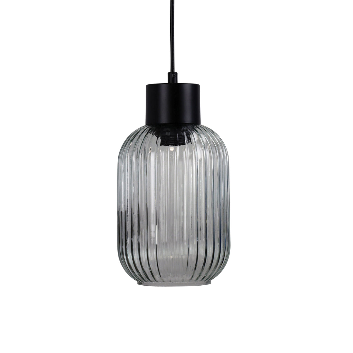 Ribbed Clear Glass Pendant - Miller 130