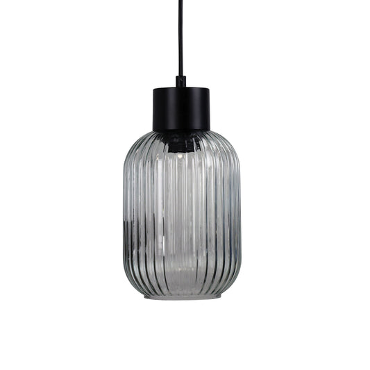 Ribbed Clear Glass Pendant - Miller 130